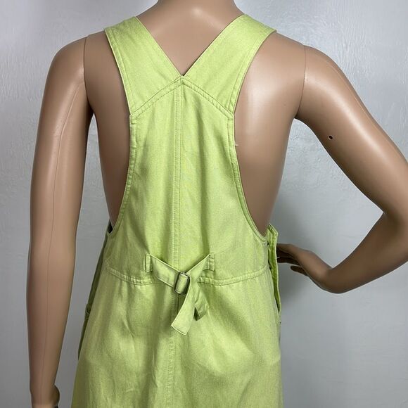 FADS Vintage Cotton Blend Overall Style Maxi Dress In Lime Green Size 4 - Picture 4 of 9